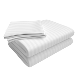MAIAN HOME 4in1 Premium Stripes Bedsheets Set in WHITE